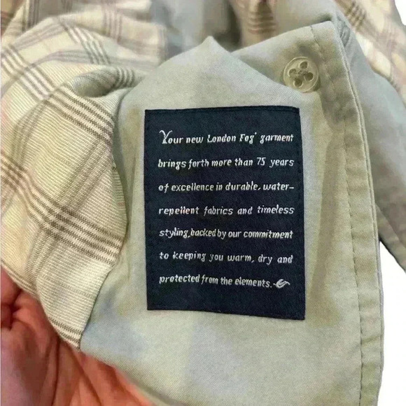 London Fog Womens  Jacket Khak (Ease) Button-Up Removable Hood Khaki Size L - Picture 8 of 8